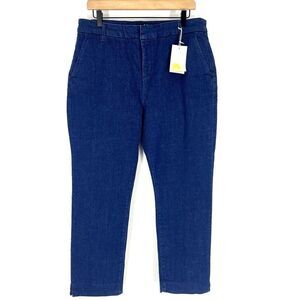 Boden Jeans Size 12 Womens The Wellington Dark Blue Trouser Straight Crop Denim